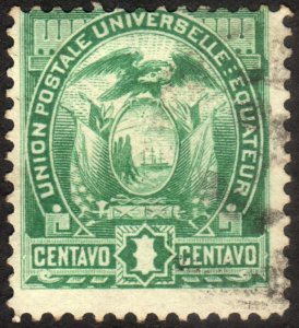 1887, Ecuador 1c, Used, Sc 19