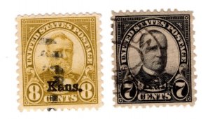 United States Scott # 665 and 666 - used