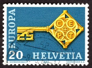 1968, Switzerland 20c, Used, Sc 488