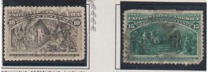 U.S. Scott #237-238 Columbian Stamps - Used Set of 2