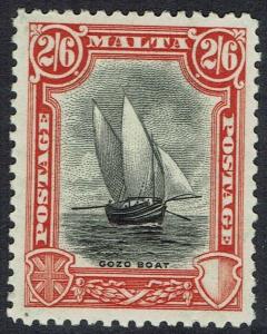 MALTA 1926 BOAT 2/6 INSCRIBED POSTAGE 