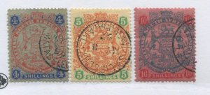 Rhodesia 1898 4/, 5/, and 10/ used