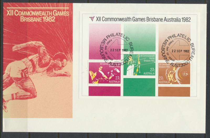 Australia SG MS 863 on First Day Cover  - Commonwealth Games