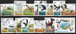 ASCENSION SG199/214 1976 BIRDS DEFINITIVE SET USED (r)