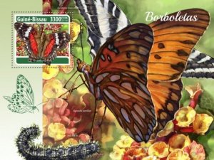 Guinea-Bissau - 2018 Butterflies on Stamps - Souvenir Sheet - GB18302b