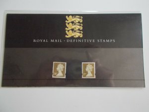 GB 1997 Gold Machin Definitives 1st & 26p Class Presentation Pack no 38