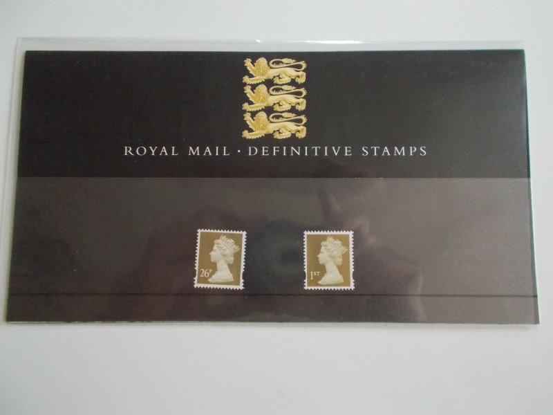 GB 1997 Gold Machin Definitives 1st & 26p Class Presentation Pack no 38