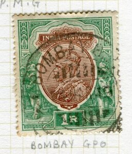 INDIA; Fine POSTMARK on early GV issue used value, Bombay GPO