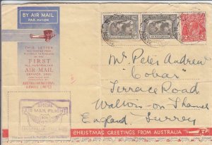 1931, Australia to England, Special Airmail, Christmas Flt., See Remark (35032)