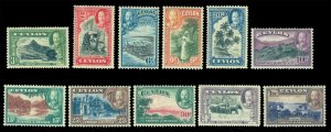 CEYLON 1935-36  King GEORGE V  Pictorial set  Scott # 264-274 mint MH