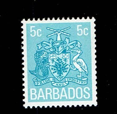 BARBADOS SCOTT#432 1975 5c COAT OF ARMS - MNH