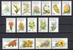 1983 Trinidad and Tobago - Yvert n. 483/98 - Series of 16 values - Flowers - MNH