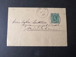 1904 British East Africa and Uganda Wrapper Cover Mombasa to Munich Germany