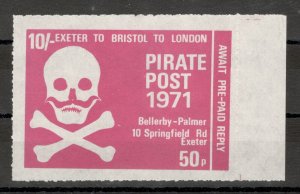 Great Britain - MNH POSTER STAMP, 17  50p - Pirate Post  1971