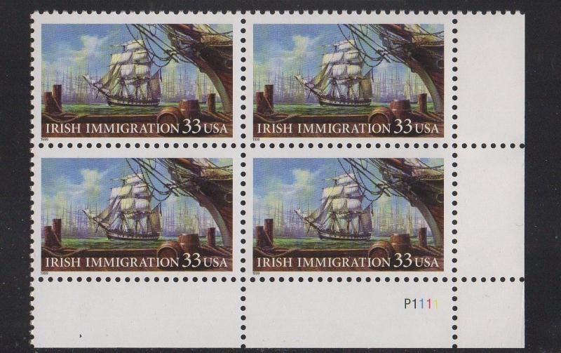 ALLY'S STAMPS US Plate Block Scott #3286 33c Irish Immigration [4] MNH F/VF [STK