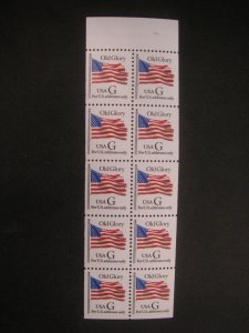 Scott 2881a, Black G (32c), Booklet Pane of 10 with tab, MNH Booklet Beauty
