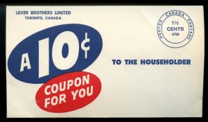 ?POSTAGE PAID permit 1 1/2c to the HOUSEHOLDER printed matter cover Canada