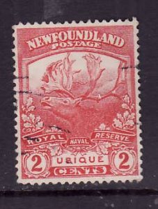 Newfoundland-Sc#116-used 2c scarlet Ubique -1919-id#11-