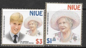 NIUE SG879/80 2000 100th BIRTHDAY OF THE QUEEN MOTHER  MNH