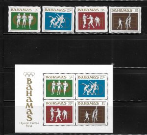 Bahamas 1984 Summer Olympics Discus Basketball Sc 559-562a MNH B7