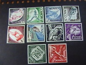 MONACO # 295-300 & C36-C39--MINT/HINGED----COMPLETE SET WITH AIRMAILS----1953