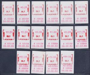 Singapore Frama Labels  set of 36 MNH