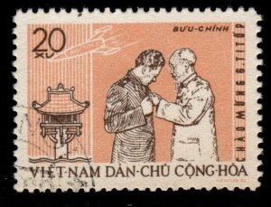 North Viet Nam Scott 213 Used stamp from 1962 Cosmonaut Titov visit set