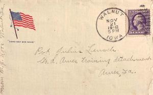 United States Iowa Walnut 1918 duplex  Long May It Wave Patriotic  Opening te...