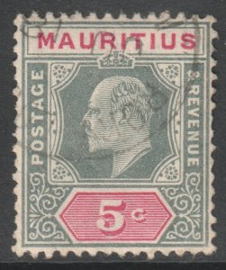 Mauritius Scott 141 - SG185, 1910 Edward VII 5c used