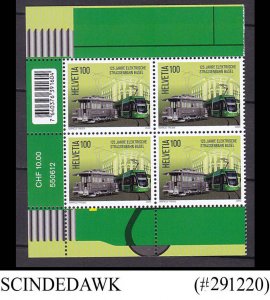 SWITZERLAND - 2020 125 YEARS OF ELECTRIC TRAM BASEL - BLK-4 - MINT NH