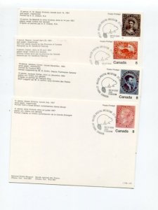 Canada 4 Postcards  Classic stamps VF     - Lakeshore Philatelics