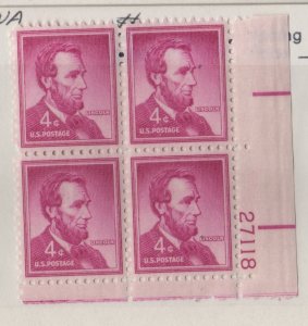 1036a 4c Lincoln 27118 LR Plate Block