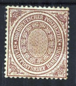 Norddeutscher Germany 1868 Hamburg 1/2 Sch. Mi. 12 MH ( Unconfirmed )