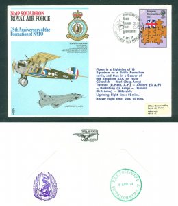 Great Britain. 1974 Flight Cover.R.A.F. 25 Th. Anniv. NATO. No 19 Squadron. Adr.