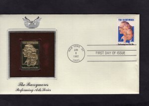 2012 The Barrymores, FDC PCS Gold Replica