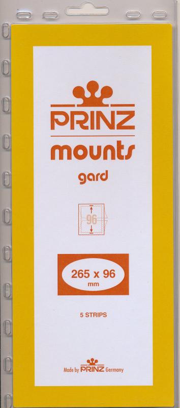 Prinz Scott Stamp Mount 96/265 mm - Clear - Pack of 5 (96x265  96mm) STRIP 1079 