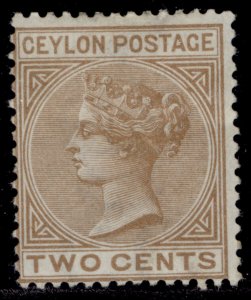 CEYLON QV SG121, 2c pale brown, M MINT. Cat £38.