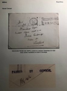 1939 HM Ship London Royal Navy England Censored Cover To Liverpool