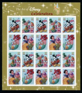 3912 -3915 Disney Celebration Sheet of 20 37¢ Stamps MNH 2005