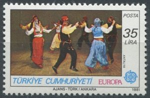 Turkey Sc#2178 MNH, 35L multi, Europa (C.E.P.T.) 1981 - Folklore (1981)