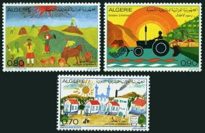 Algeria 515-517,MNH.Michel 625-627. Children's drawings,1974.