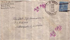 United States Fleet Post Office 5c Monroe Prexie 1947 U.S. Navy, 12919 Br. He...
