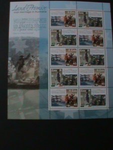 ​IRELAND 2001-SC#1308a IRISH HERITAGE IN AUSTRALIA- MNH-FULL SHEET-VERY FINE