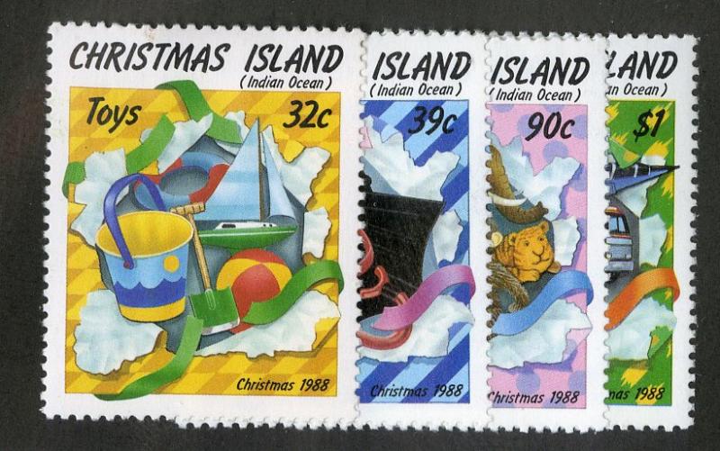 CHRISTMAS ISLAND 222-225 MH SCV $3.85 BIN $1.60 TOYS