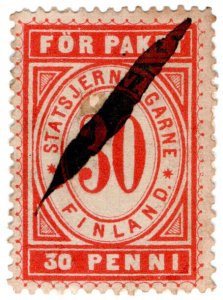 (I.B) Finland Railways : Parcel Stamp 30p (State Railway)