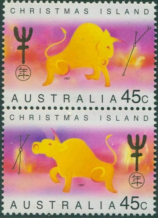 Christmas Island 1997 SG434-435 Year of the Ox pair MNH