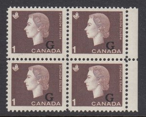 Canada O46 block of 4 mnh