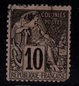 French Colonies Scott 50issue of 1881-86  light cancel rounded corner