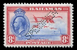 Bahamas #96S Cat$62.50, 1935 8p carmine and ultramarine, perforated Specimen,...