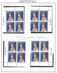 Canada #704 T1b VF MATCHED SET OF MINT NH PLATE BLOCKS UNTAGGED ERRORS BS31343